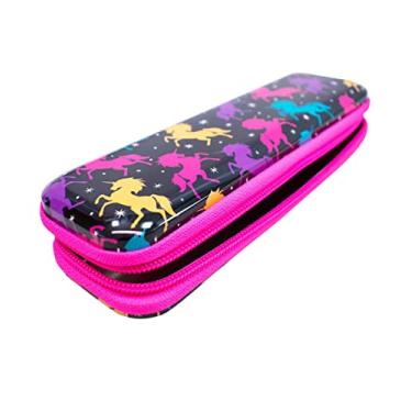 Imagem de Estojo Metal Preto Unicórnios 6x3.5x19cm