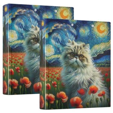 Imagem de Fichários de 3 anéis de gato estrelado com pastas escolares pranchetas, pequenas pranchetas resistentes