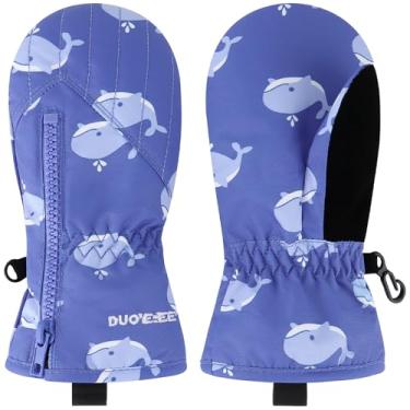 Imagem de Hpegny Luvas de neve de inverno impermeáveis para crianças – Luvas de esqui com zíper para bebês meninos e meninas, N1c-baleia, 4-6T