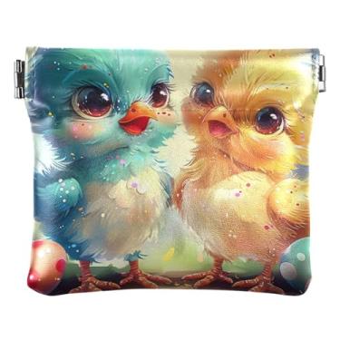 Imagem de Carteira feminina personalizada de couro com desenho animado de galinhas e ovos, Ovos de galinha de desenho animado, one size, Minimalista moderno