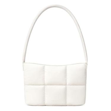 Imagem de Comfyable Bolsa de ombro inchada para mulheres, bolsa pequena e leve nas axilas, bolsa moderna com fecho magnético, Arroz, Small, Bonito