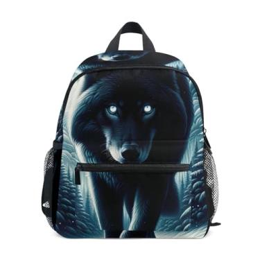 Imagem de GAIGEO Wolf Print Toddlers Backpack with Whistle, Adjustable Chest Strap, Little Boys Backpack Lightweight & Compact for Ages 3-8