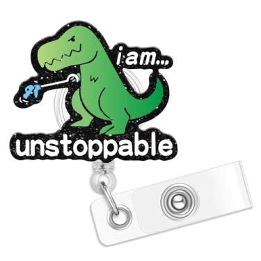 Imagem de 1 porta-crachá retrátil de desenho animado com tema de dinossauro, zoológico, mar, para escola, escritório