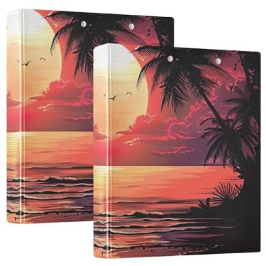 Imagem de Fichários de receitas à prova d'água gradiente arco-íris, fichário de 3 anéis resistentes de 3,8 cm, fichário de música prático, pacote com 2