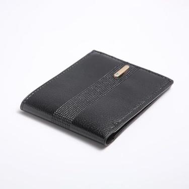 Imagem de Carteira masculina casual horizontal moderna de couro macio de grande capacidade carteira masculina carteira curta artigos de couro, Preto, Clássico