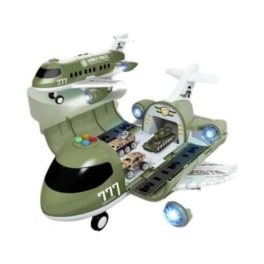 Imagem de Modelo De Avião De Polícia Grande Iluminado Com Inércia, Brinquedo Mul