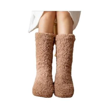 Imagem de Meias De Inverno Térmicas Grossas De Veludo De Cashmere Para Mulheres,