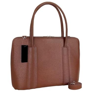 Imagem de Pasta Maleta Feminina Executiva Case Para Notebook Tablet Bolsa(Chocolate-riscadinho,Padrão)