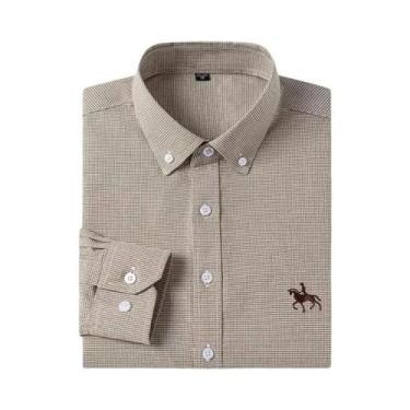 Imagem de Camisa Social Masculina De Manga Longa Em Oxford 100% Algodão, Estilo 