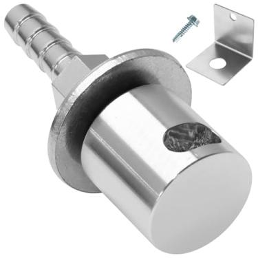 Imagem de Biaungdo Válvula de ventilação de montagem remota de tanques de combustível prata com suporte L, mangueira de 5/40.6 cm, peça de substituição da linha de ventilação do tanque do tamanho da farpa