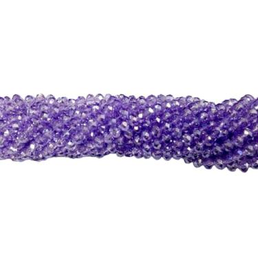 Imagem de Fio de Cristal de Vidro Facetado 8mm com 65 Contas para Bijuterias Pulseiras e Colares (LILÁS BOREAL TRANSP 8MM)