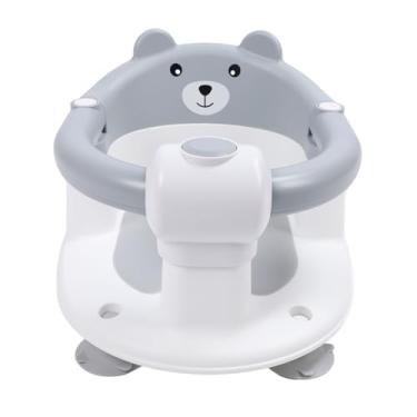 Imagem de Fabater Cadeira de Banho Infantil Ergonômica, Assento Leve para Banheira de bebê, Fácil de Limpar, Assento de Banho para Recém-nascidos, Plástico Portátil (Cinza)