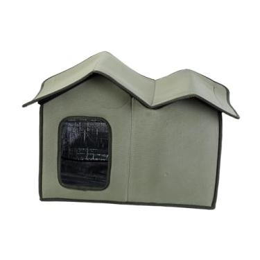 Imagem de Generic Casinha para gatos de exterior, abrigo para gatos selvagens, tecido Oxford para gatinhos e cachorros, tenda para quintal, casa para cães, canil à, Verde
