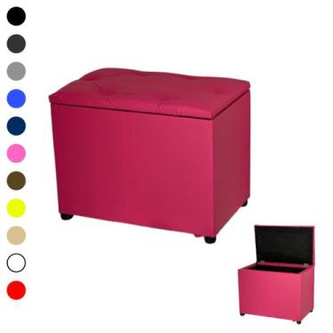 Imagem de Promoção Puff Baú Retangular Espaçoso Moderno - Realizar, Rosa Chiclet