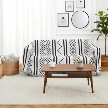 Imagem de amorus Cobertores boêmios, cobertor de chenille, jacquard de chenille, borlas, capa macia para sofá, cama, acampamento ao ar livre, piquenique, carro, viagem, quente e aconchegante para as estações