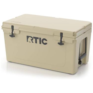 Imagem de RTIC RT65T Cooler Caixa Térmica Portátil 65 Litros com Porta Copos, Marrom