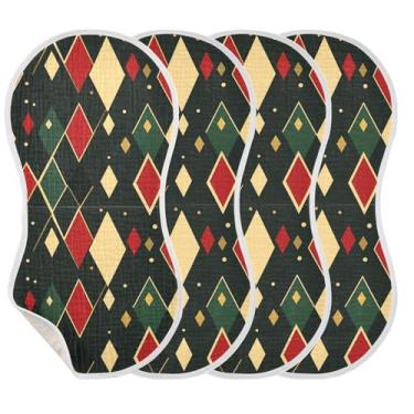 Imagem de Wassud Panos de musselina simples coloridos para arrotar bebê, 1 pacote, babadores de algodão, toalha de rosto absorventes e macios para arrotos para meninos e meninas recém-nascidos