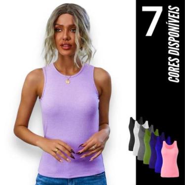 Imagem de Camiseta Regata BABY LOOK ALGODÃO feminina Fitness Corrida Yoga Casual
