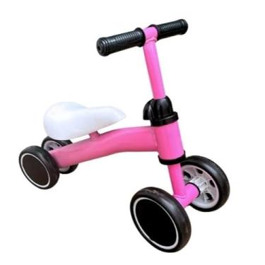 Imagem de Brinquedo Bicicleta Carro de Equilíbrio Infantil de Quatro Rodas sem Pedais Para Crianças Coloridas (ROSA)