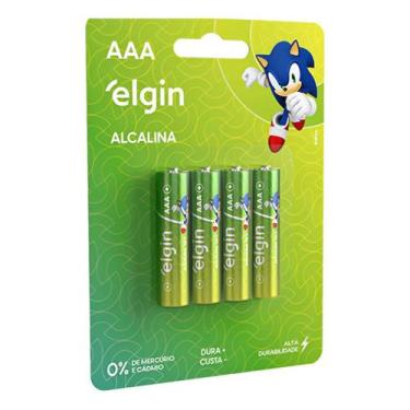 Imagem de Pilha Alcalina AAA Elgin Verde Não Recarregável Alta Durabilidade