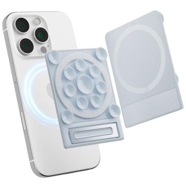 Imagem de SEMBO Suporte de telefone com sucção magnética para MagSafe, suporte de silicone Octo Cup Buddy Sticky Grip para iPhone, selfie/vídeo removível com as mãos livres para influenciadores TikTok, presente
