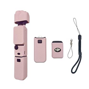Imagem de YAMAFOO Capa de silicone Pocket 3, capa protetora, protetor de lente, capa resistente a arranhões compatível com acessórios DJI OSMO Pocket 3 Creator Combo (rosa)