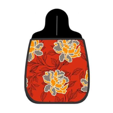 Imagem de Lixeira De Carro Organizador Lixinhocar Floral Laranja Cinza 6