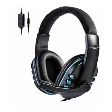 Imagem de Headset microfone bluetooth headset com microfone fone gamer com fio fone gamer Para PC Ps4 XBOX(Azul)