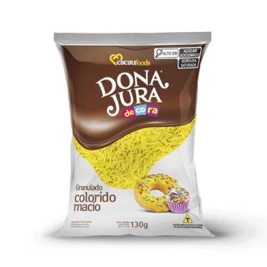 Imagem de Granulado Macio Decorativo Bolos Doces Amarelo 130g Decora Dona Jura -