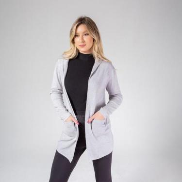 Imagem de Cardigan susie médio com capuz feminino, Cinza, P, 10 unidades