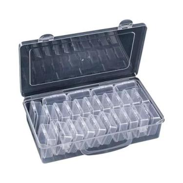 Imagem de Caixa Organizadora De Plástico Transparente Mini Com Tampa Articulada 