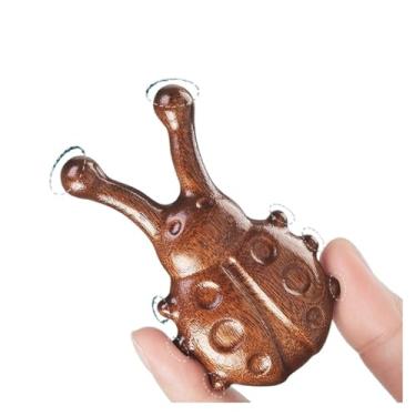 Imagem de Pente de massagem de sândalo em forma de besouro mapa de acuponto corpo engrossado pente de draga meridiano nariz olho acuponto pente de massagem