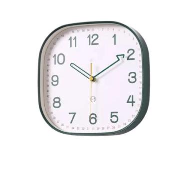 Imagem de KEG801302 Relógio de parede simples, sala de estar, relógio silencioso, relógio criativo de quartzo montado na parede, adequado para sala de estar, estudo, quarto, escritório. Relógio de parede (verde