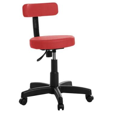 Imagem de Cadeira Mocho Estética Dentista Tatuador RCE Vermelho - Goldflex