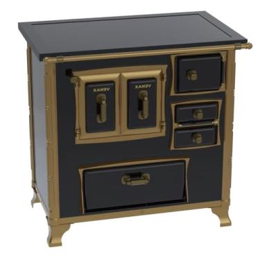 Imagem de Fogão a Lenha GII N 1 Renaissance Premium Preto Saida Esquerda