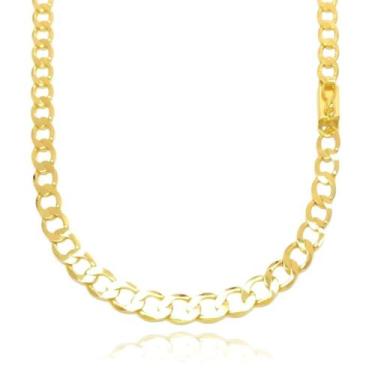 Imagem de Cordão Grosso Masculino Grumet 70cm Fecho Gaveta Banhado a Ouro 18k - 