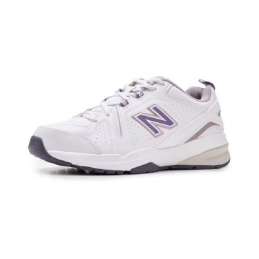 Imagem de New Balance Tênis feminino 608 V5 casual Comfort Cross Trainer, Nb 102 Branco/Violeta cristalizado, 6 Narrow