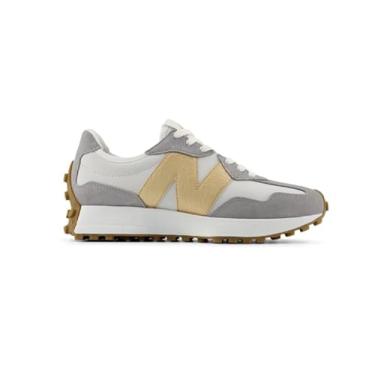 Imagem de New Balance Tênis feminino 327, Matéria cinza/dourado metálico, 41