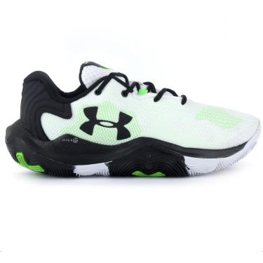 Imagem de Tênis Under Armour Basket Buzzer Branco e Verde - Masculino-Masculino