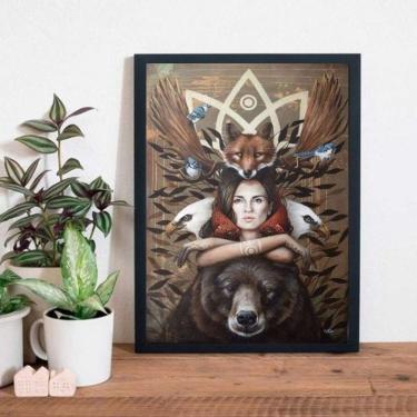 Imagem de Quadro Decorativo O Sagrado Feminino 33X24Cm - Madeira Preta