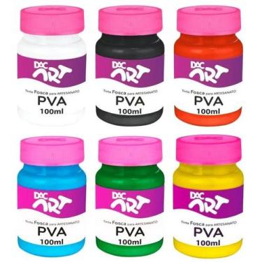 Imagem de Kit com 6 Cores Tinta PVA Fosca 100ML DAC