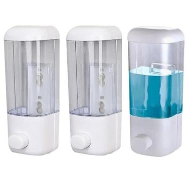 Imagem de 3 Dispenser De Parede Álcool Gel Detergente Sabonete Líquido 500ml - M