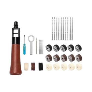Imagem de Kit De Costura Em Couro Com Agulha E Linha, Ferramentas DIY Para Artes