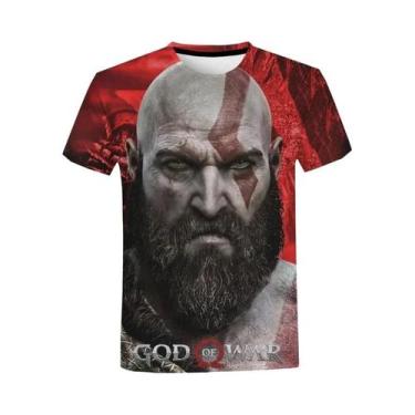 Imagem de Camiseta Masculina Oversized Com Estampa 3D God of War, Casual, Estilo