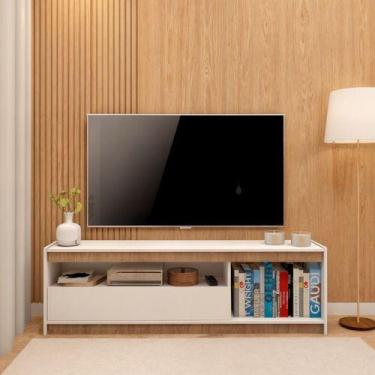 Imagem de Rack Para Tv Ate 60 Branco Com Porta Basculante Branco - Deltre