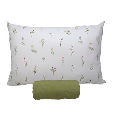 Imagem de Jogo de Cama Portallar Solteiro Malha 100% Algodão Premiun Classic Vitoria 2 Peças Verde Pedra