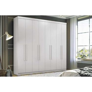 Imagem de Guarda Roupa Casal 8 Portas e 4 Gavetas c/ Pés 8.4 Master New Branco - Santos Andirá