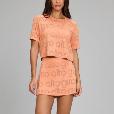 Imagem de Saia Alto Giro Sobreposta Mesh SM25 Laranja Pêssego-Feminino