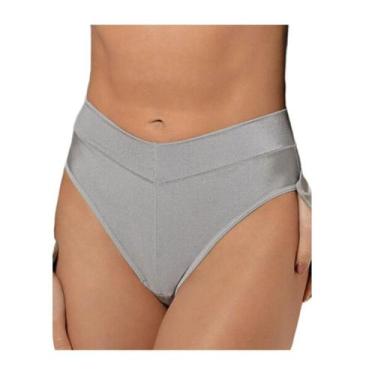 Imagem de Calcinha Cavada Cítara DeMillus Cós Alto Firma Barriguinha - EG, Prata