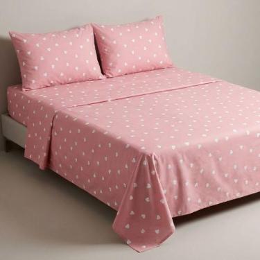 Imagem de Lençol Sem Elástico Casal 3 Peças de Cobrir Plano 180 Fios Percal Esta